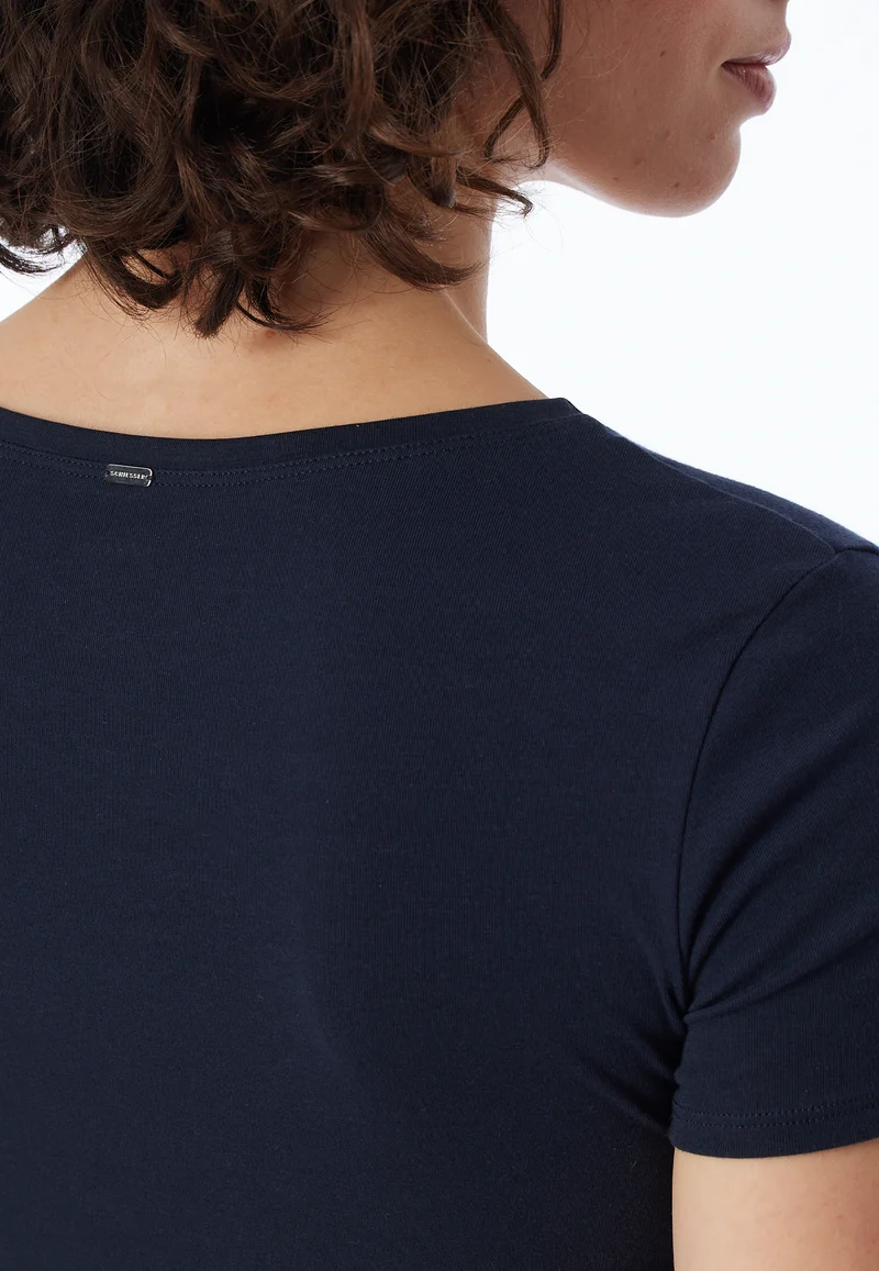T-Shirt Feinripp Blau - Naturschönheit