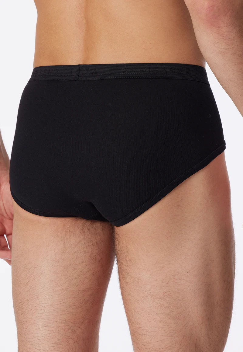Slip Feinripp mit Eingriff Schwarz - Original Classics