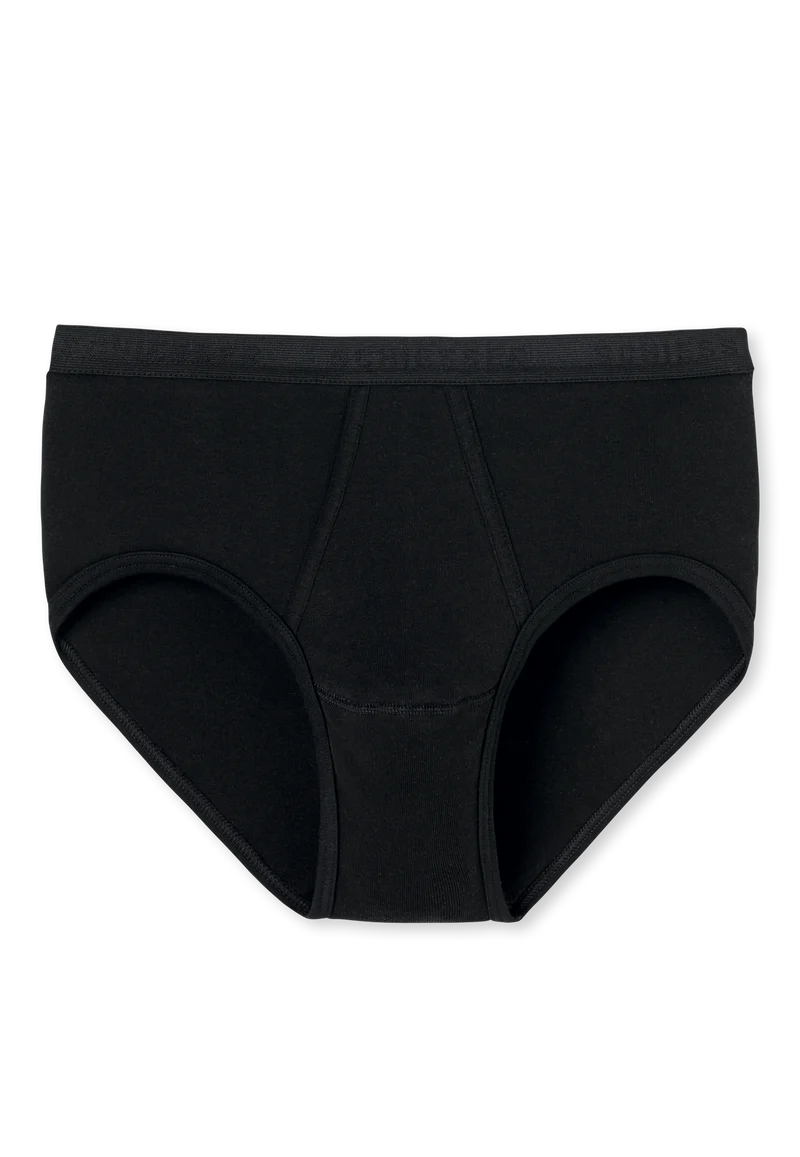 Slip Feinripp mit Eingriff Schwarz - Original Classics