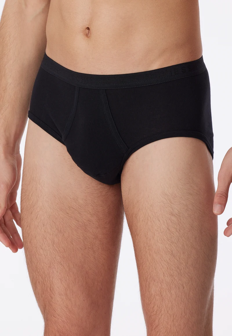 Slip Feinripp mit Eingriff Schwarz - Original Classics