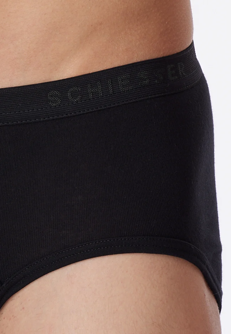 Slip Feinripp mit Eingriff Schwarz - Original Classics