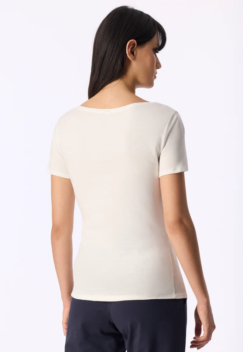 T-Shirt Feinripp Off White - Naturschönheit