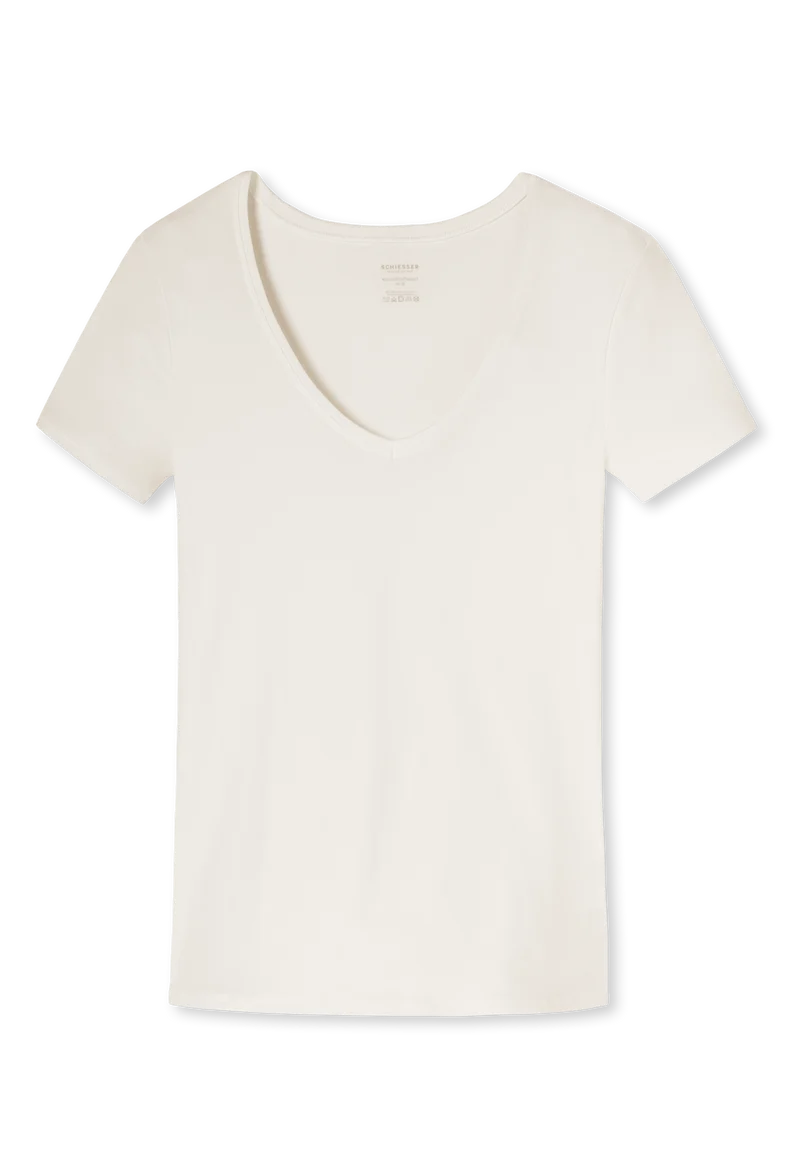 T-Shirt Feinripp Off White - Naturschönheit