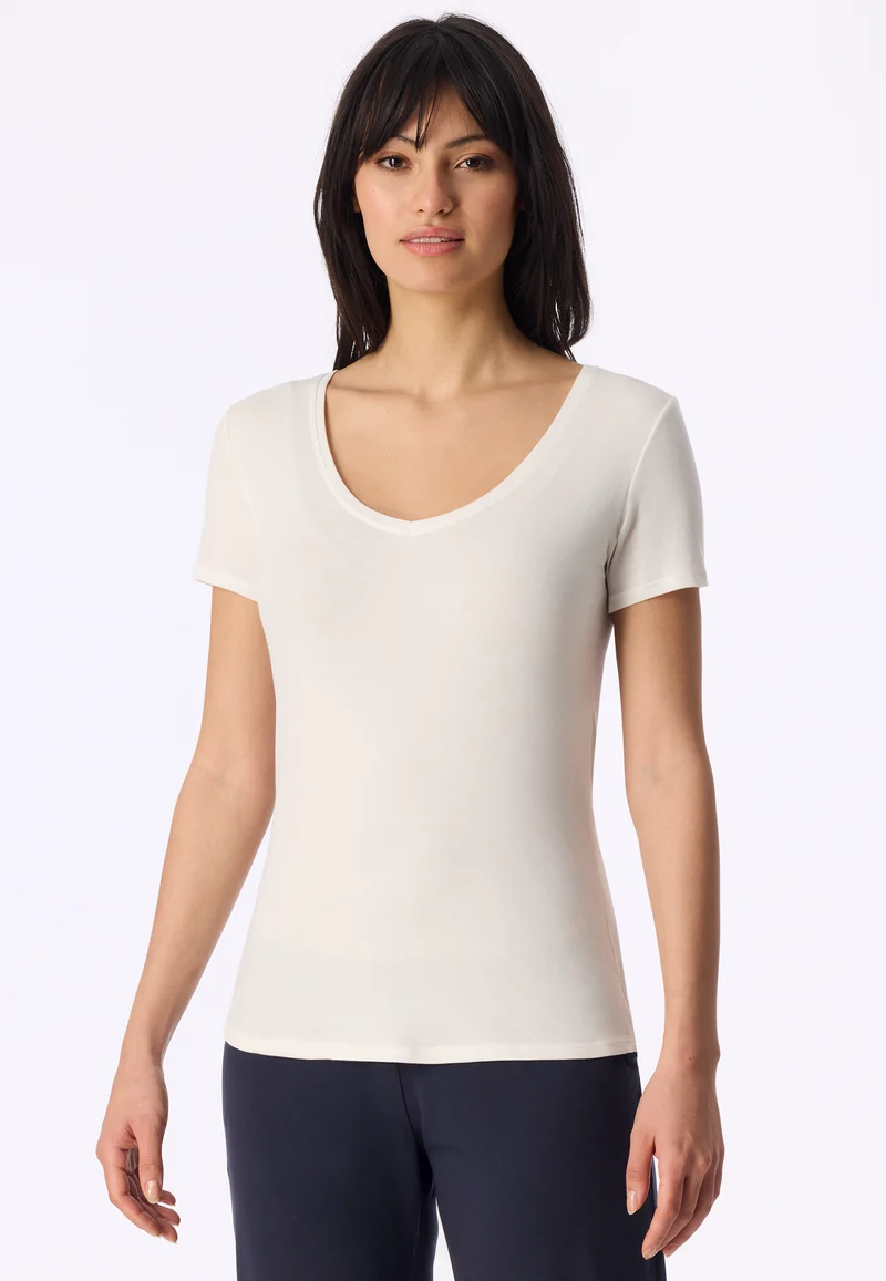 T-Shirt Feinripp Off White - Naturschönheit