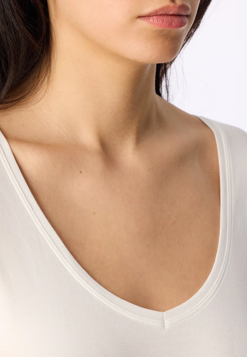 T-Shirt Feinripp Off White - Naturschönheit