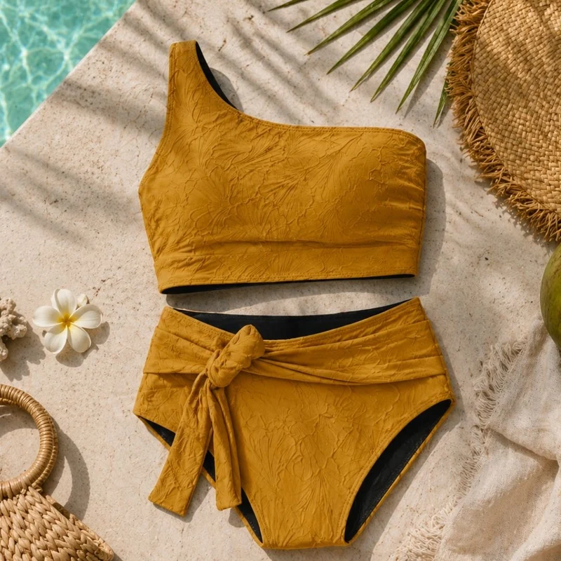 Bas de maillot de bain menstruel taille haute Kanoa Anis