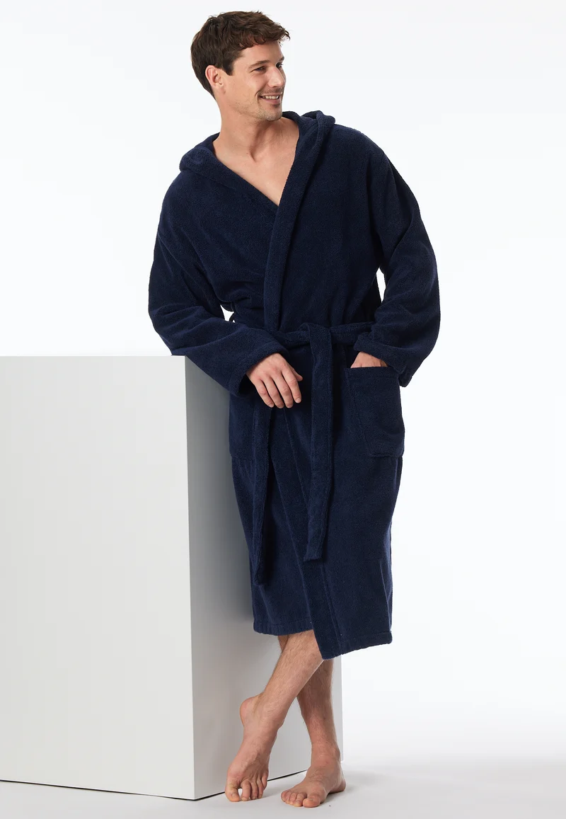 Bademantel mit Kapuze Dunkelblau - Essentials