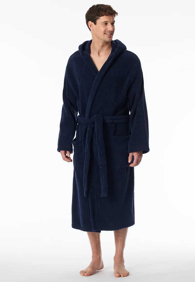 Bademantel mit Kapuze Dunkelblau - Essentials