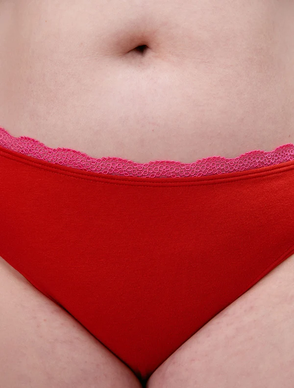 Tanga Mariana - Coton Bio - Red-Pink