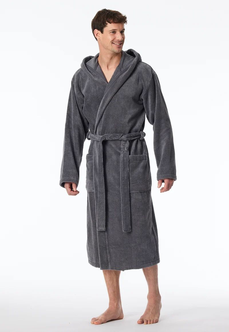 Bademantel mit Kapuze Grau - Essentials