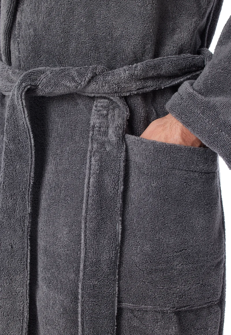 Bademantel mit Kapuze Grau - Essentials