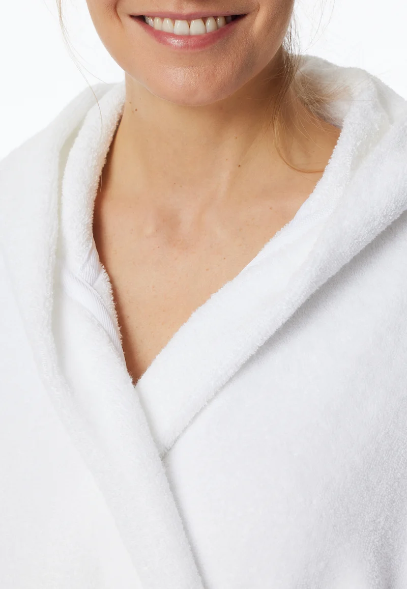 Bademantel mit Kapuze Weiss - Essentials