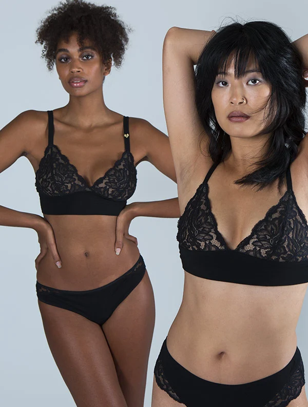 Triangle Bella - Dentelle Recyclé - Noir