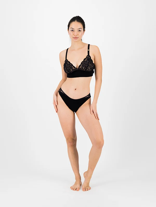Triangle Bella - Dentelle Recyclé - Noir