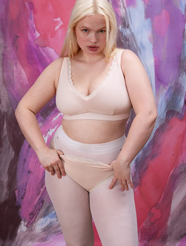 Brassière Olva++ - Coton Bio - Pink-Ivory