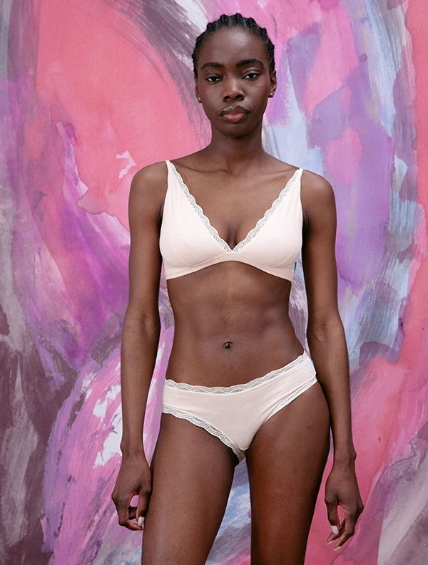 Triangle Nella - Coton Bio - Pink-Ivory