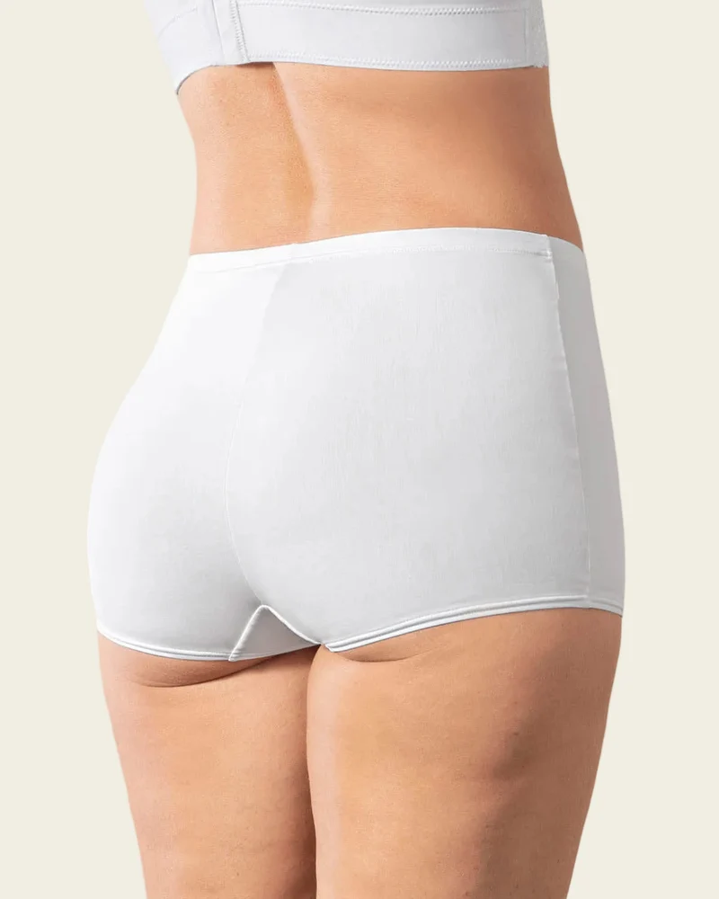 Boxer taille haute en tissu uni.