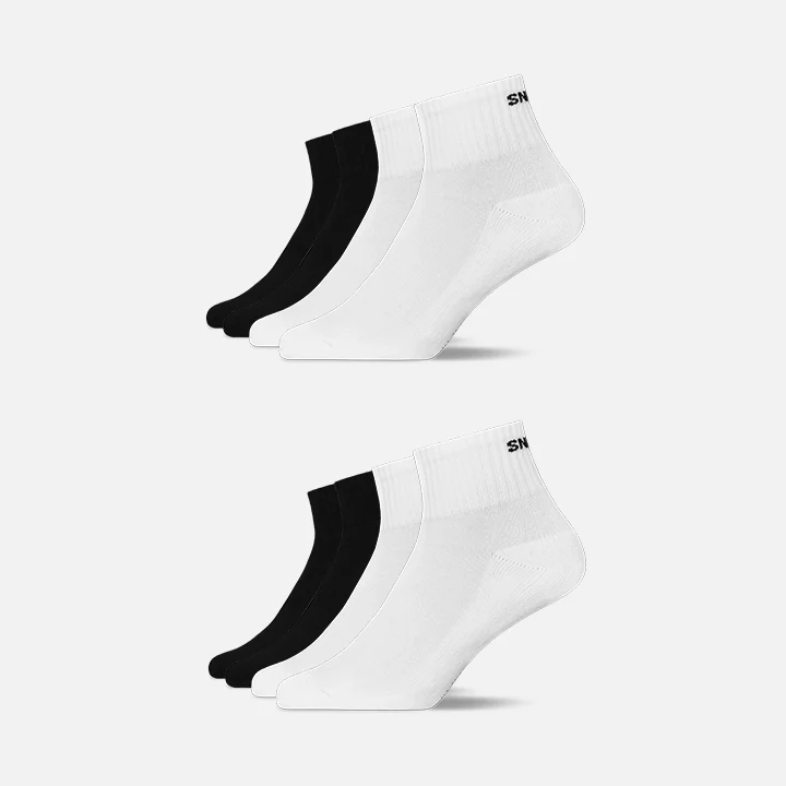 Retro Sneaker Socken | Mix (Schwarz/Weiß) (SNOCKS)