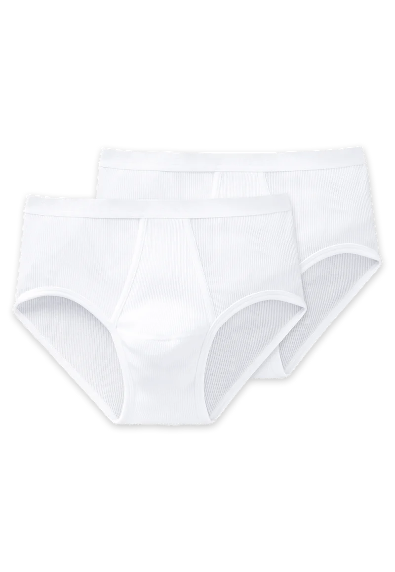 Slip Doppelripp mit Eingriff 2er-Pack Weiss - Original Classics