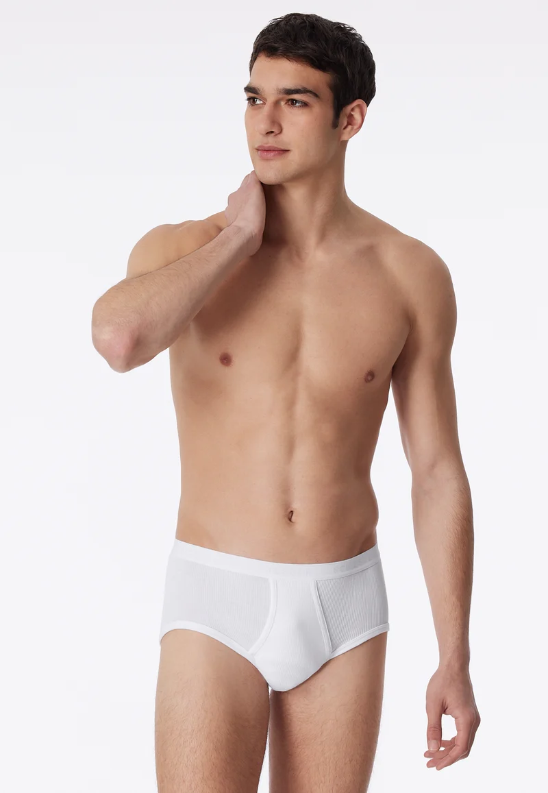 Slip Doppelripp mit Eingriff 2er-Pack Weiss - Original Classics