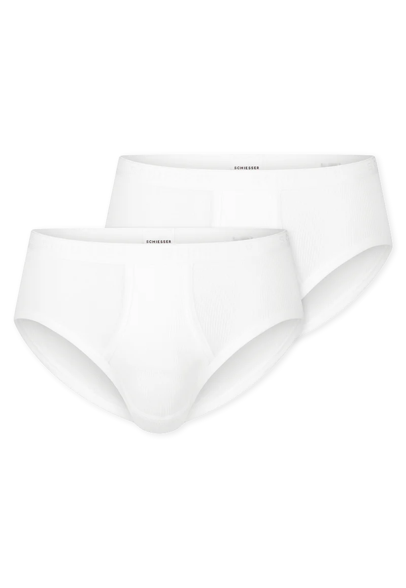 Slip Doppelripp mit Eingriff 2er-Pack Weiss - Original Classics
