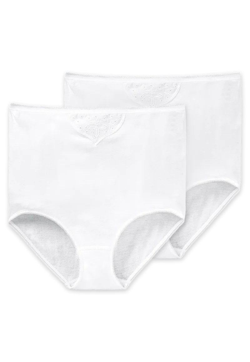 High Waist Slip Feinripp 2er-Pack Weiss - Cotton Essentials