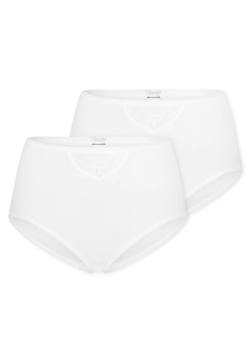 High Waist Slip Feinripp 2er-Pack Weiss - Cotton Essentials