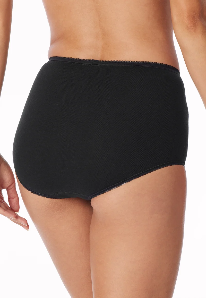 High Waist Slip Feinripp 2er-Pack Schwarz - Cotton Essentials
