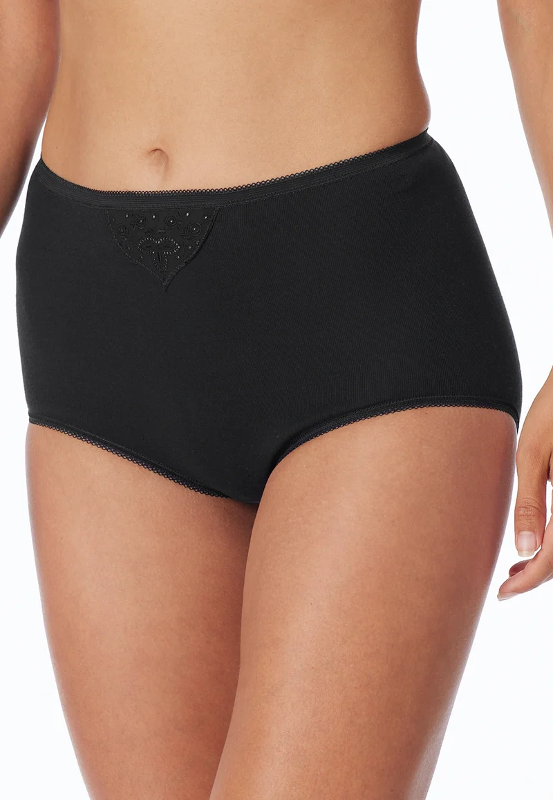 High Waist Slip Feinripp 2er-Pack Schwarz - Cotton Essentials