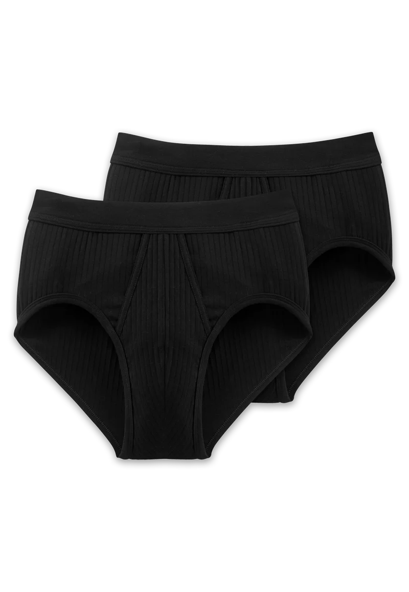 Slip mit Eingriff 2er-Pack Schwarz - Authentic