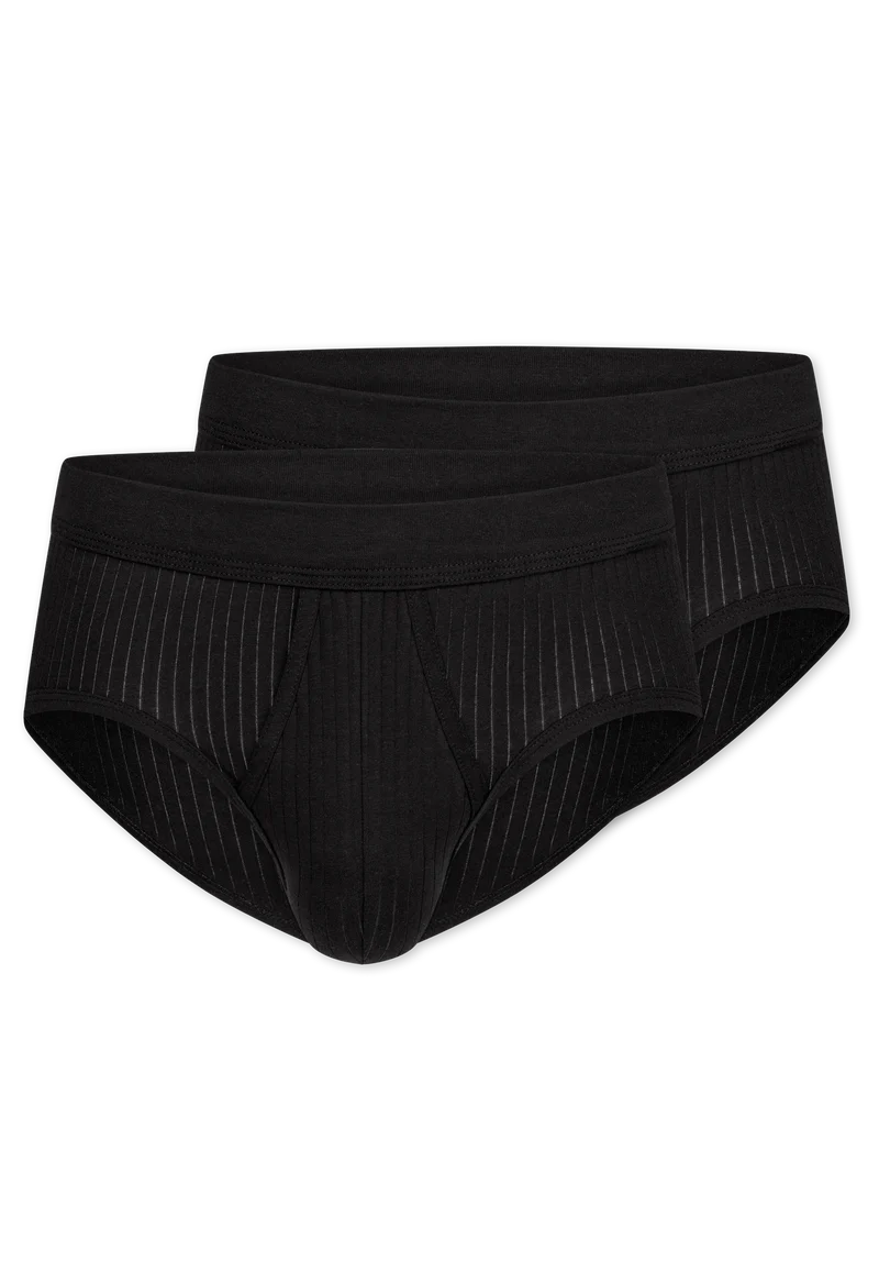 Slip mit Eingriff 2er-Pack Schwarz - Authentic
