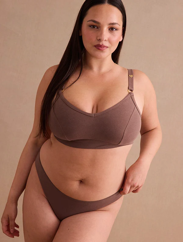Brassière Paula++ - Coton Bio - Marron-Glacé
