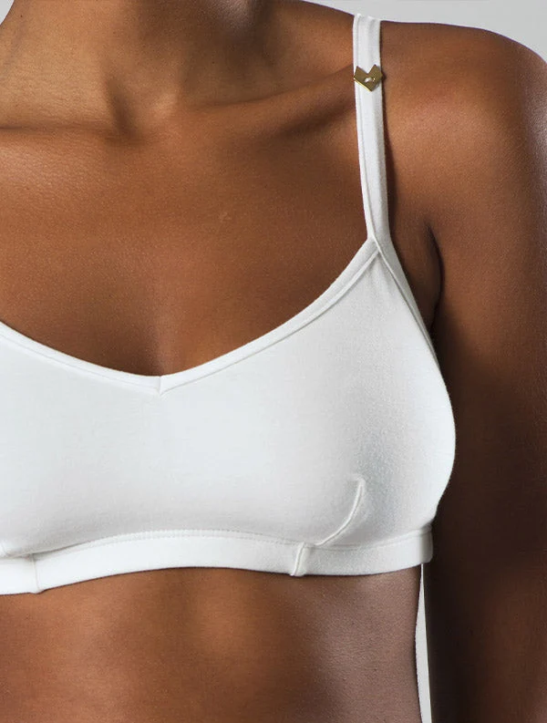 Brassière Mina - Coton Bio – Blanc-Nuage