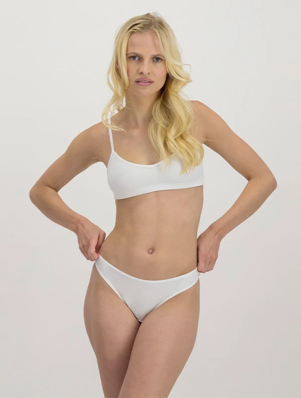Brassière Mina - Coton Bio – Blanc-Nuage
