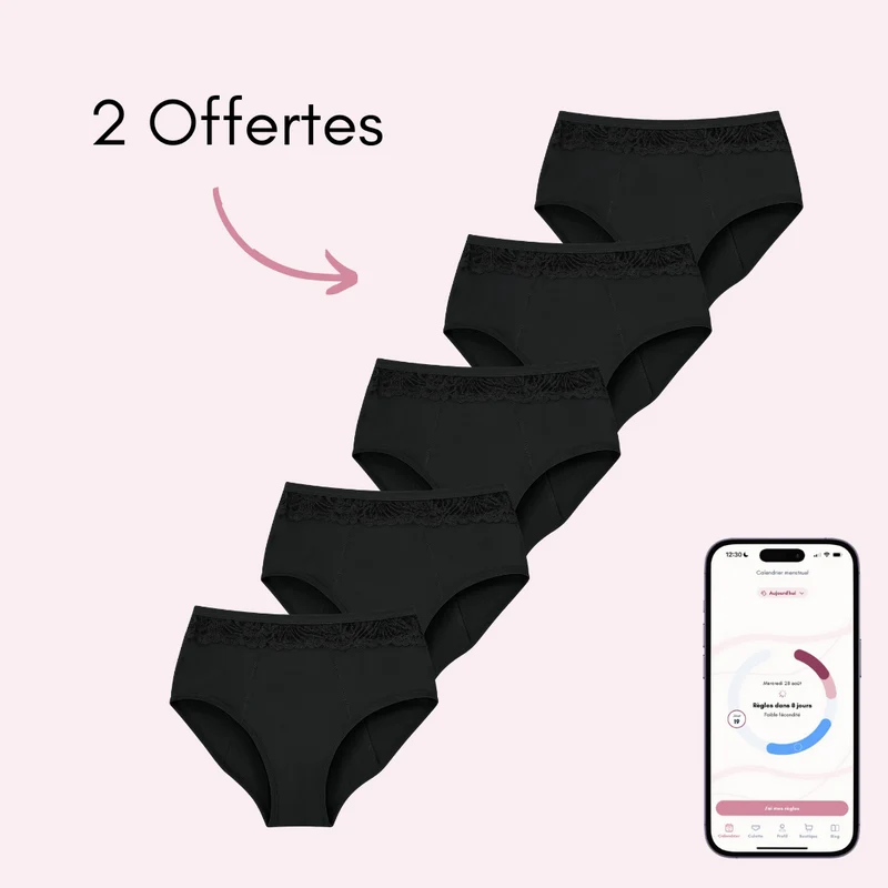 Culotte Menstruelle Clémence taille haute (Nouveauté)