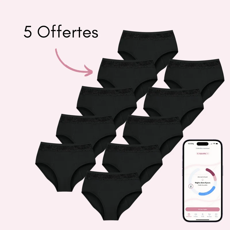 Culotte Menstruelle Clémence taille haute (Nouveauté)