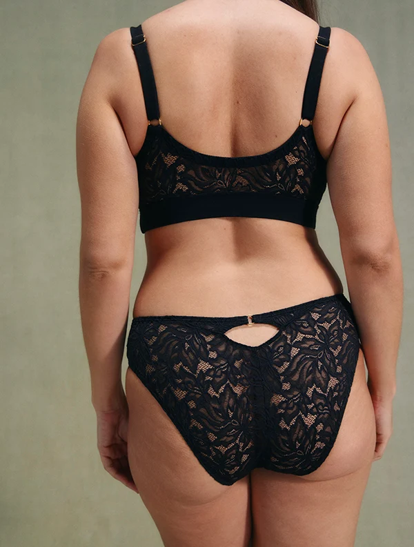 Triangle Selina++ - Dentelle Recyclée - Noir-Ebène