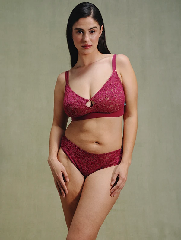 Triangle Selina++ - Dentelle Recyclée - Purple-Plum