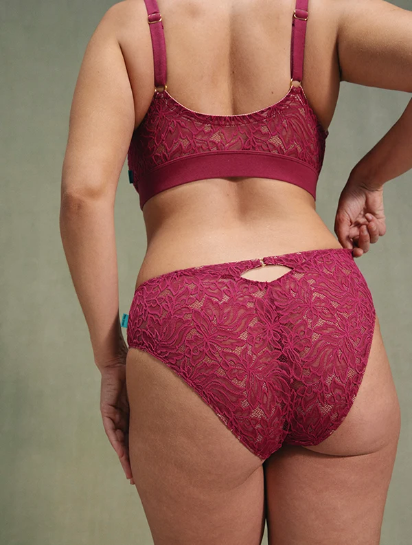 Triangle Selina++ - Dentelle Recyclée - Purple-Plum