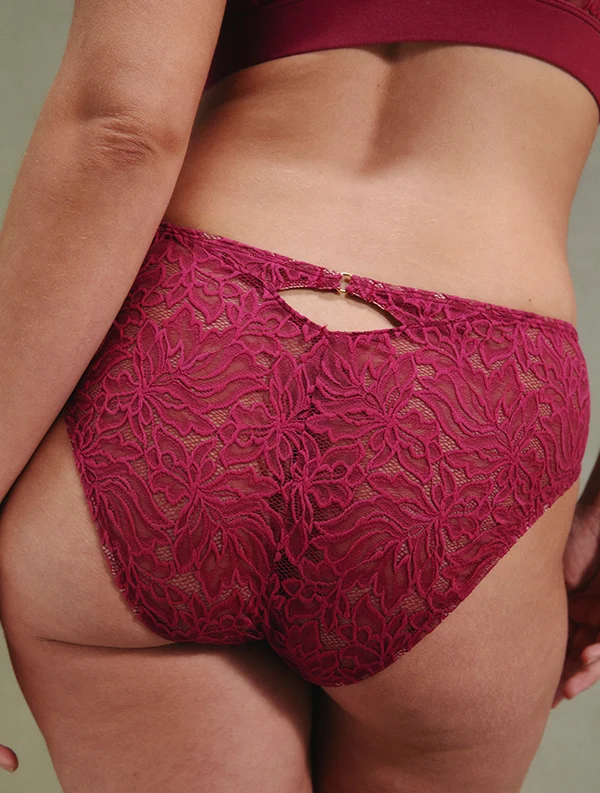 Culotte Sola - Dentelle Recyclée - Purple-Plum