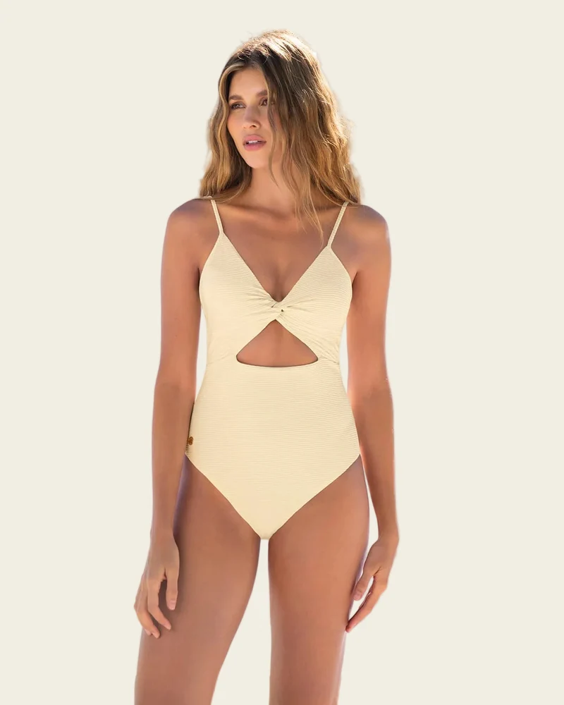 Maillot de bain une pièce à contrôle doux avec décolleté croisé