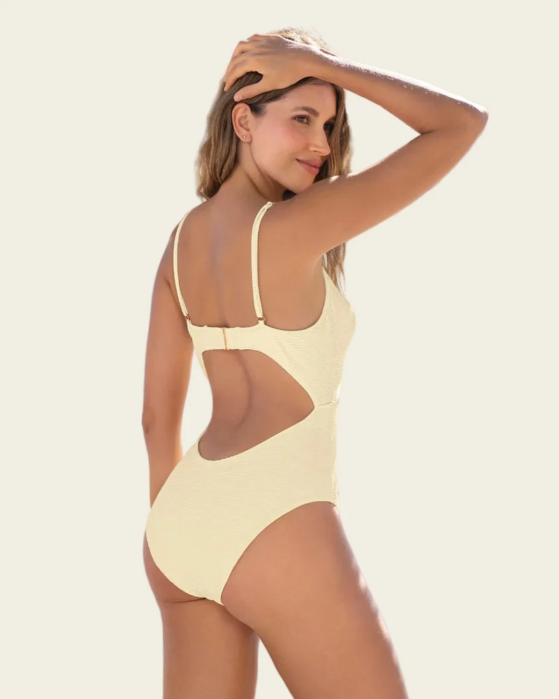 Maillot de bain une pièce à contrôle doux avec décolleté croisé