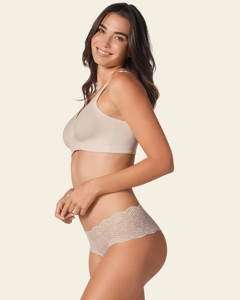 Pack de 5 culottes coquines en dentelle avec transparences et bords arrondis