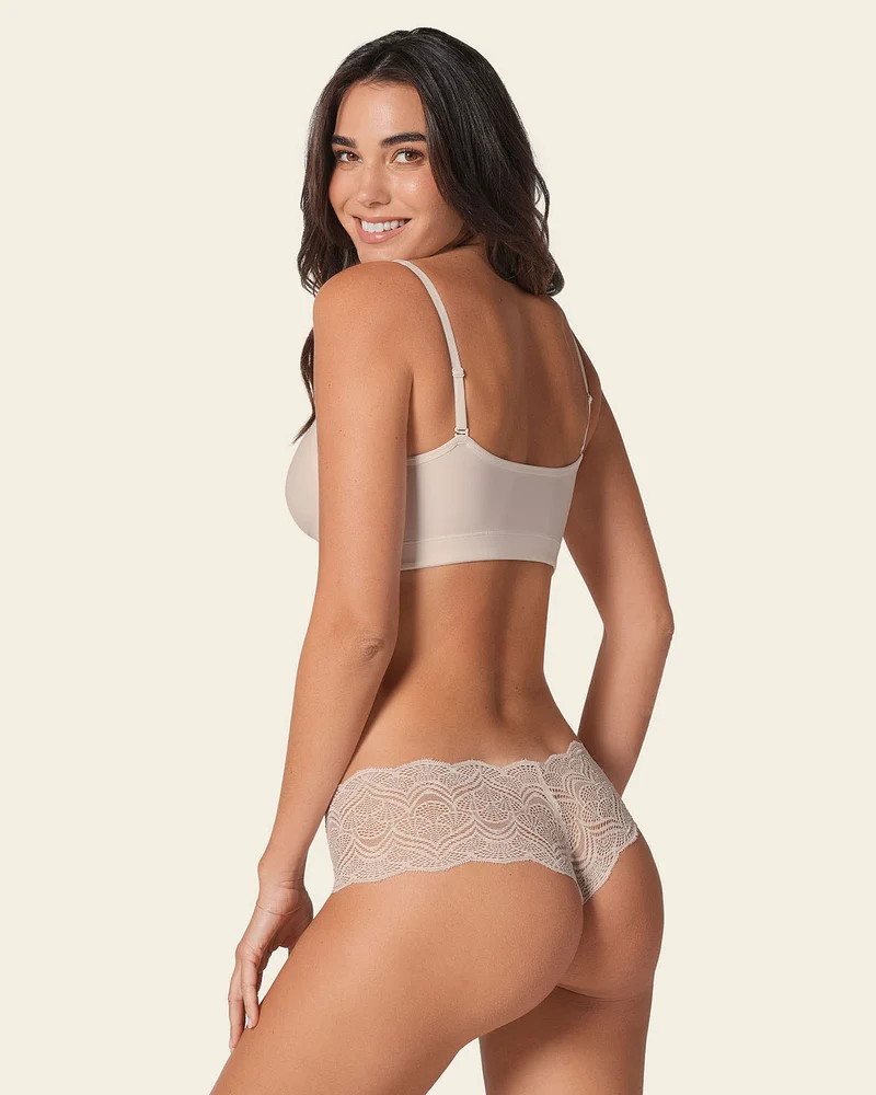 Pack de 5 culottes coquines en dentelle avec transparences et bords arrondis