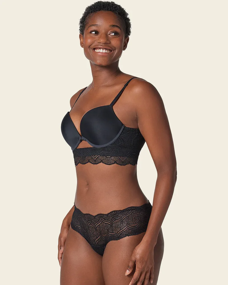 Pack de 5 culottes coquines en dentelle avec transparences et bords arrondis