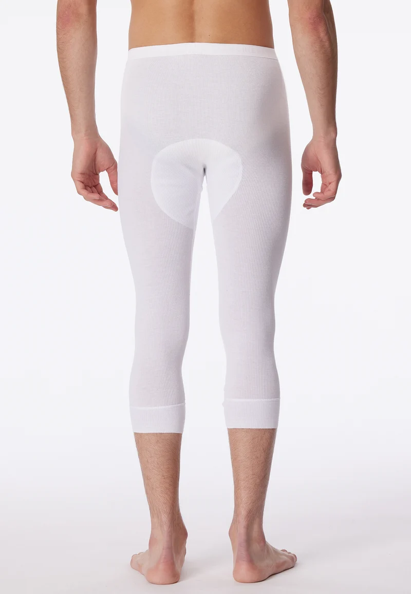 Unterhose 3/4-lang Doppelripp Weiss - Original Doppelripp