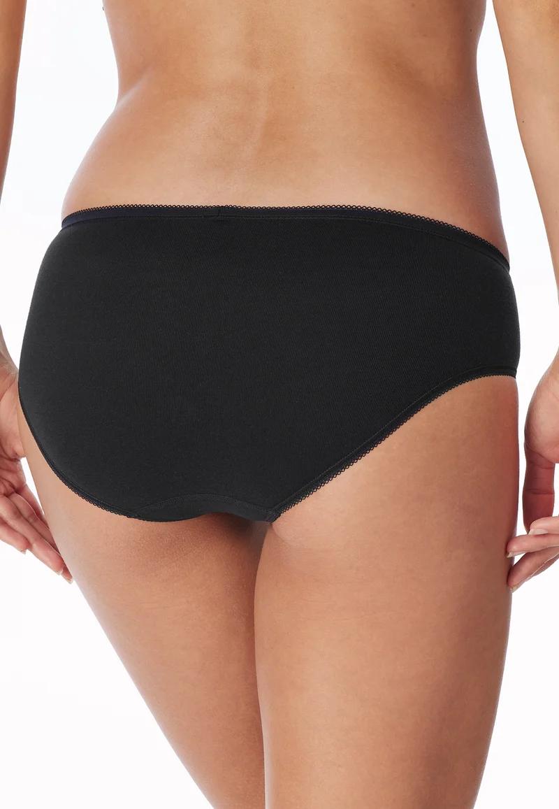 Hipster Slip Feinripp 2er-Pack Schwarz - Cotton Essentials
