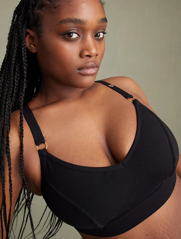 Brassière Paula++ - Coton Bio - Noir-Ebène