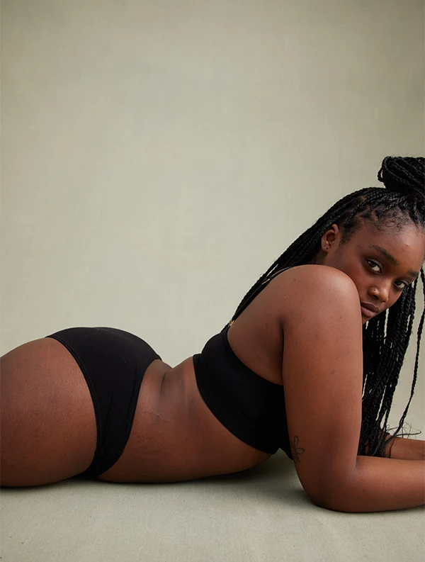 Brassière Paula++ - Coton Bio - Noir-Ebène