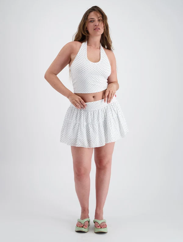 Jupe Java x Sabina Socol - Gaze de Coton & Ecovero - White-Polka-Dots